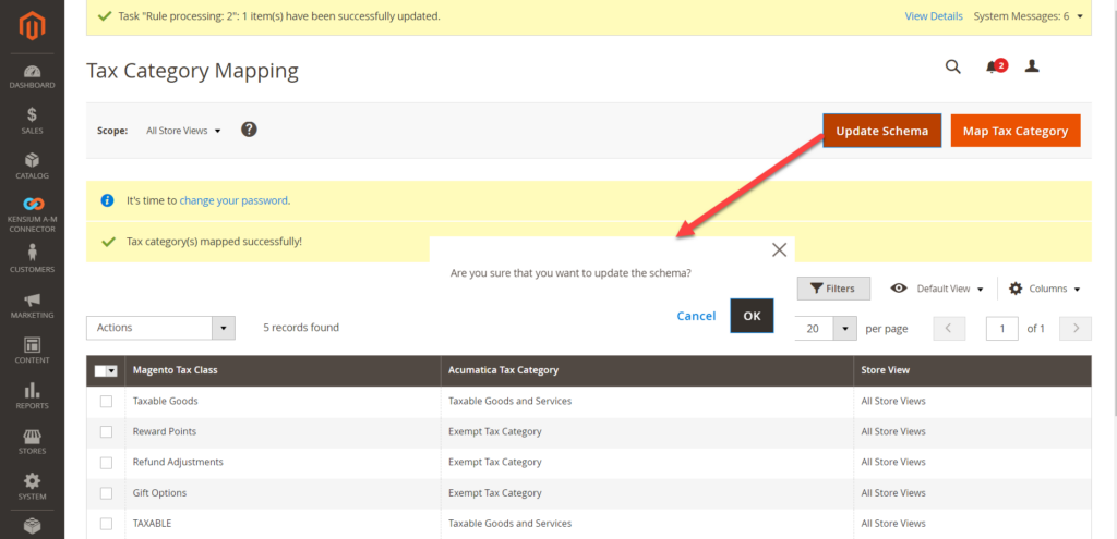 Updating the schema